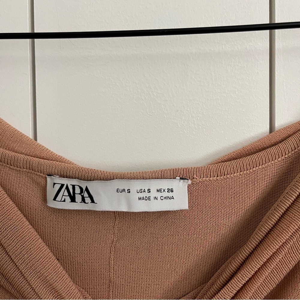 Zara Bodycon Tulle Strapless Midi Dress - Picture 3 of 5